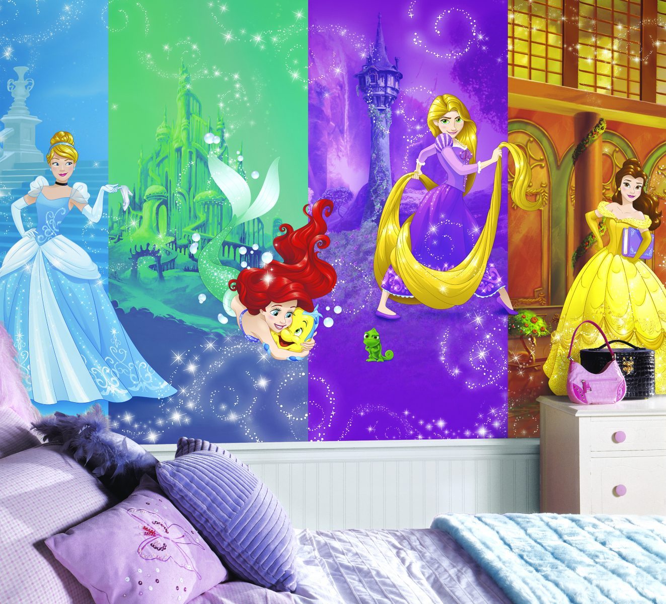 YWDB86DisneyPrincessScenesPrepastedMural